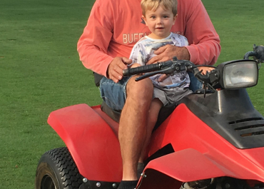 1st ATV ride with Pop Pop on the golf course